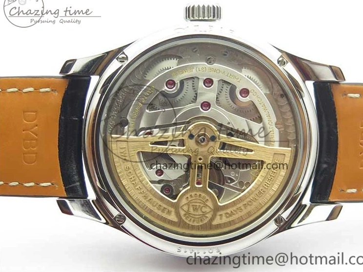 MIROTIME 0128 Portugieser Perpetual Calendar IW503406 V9F 1:1 Best Edition Silver Dial on Black Leather Strap A FastDry 7115